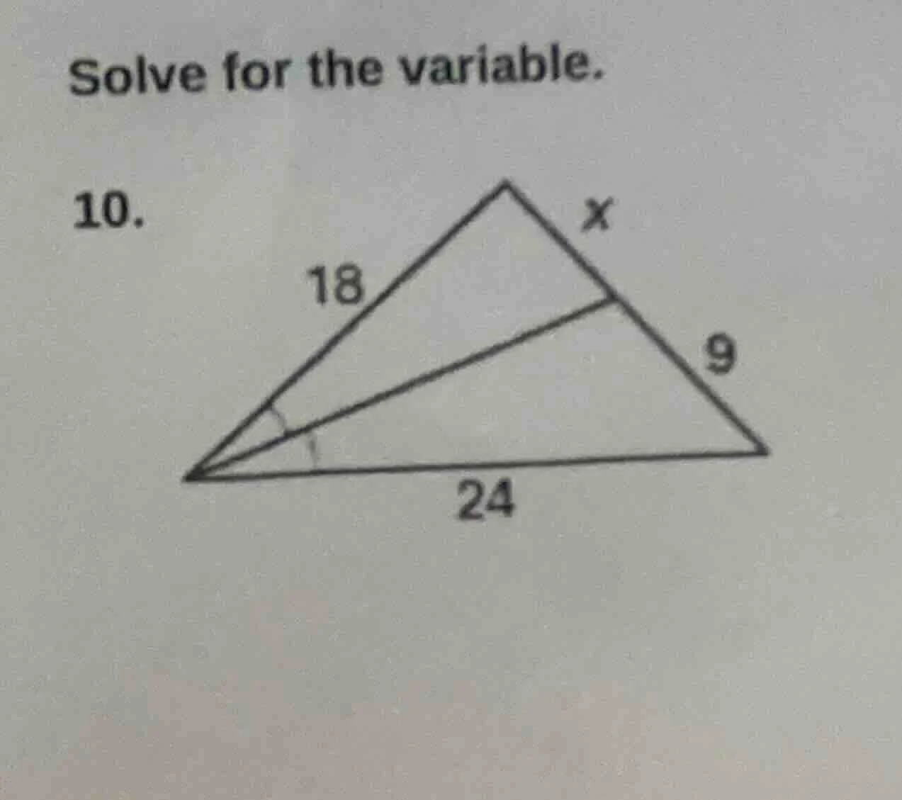 solve for the variable. 10.