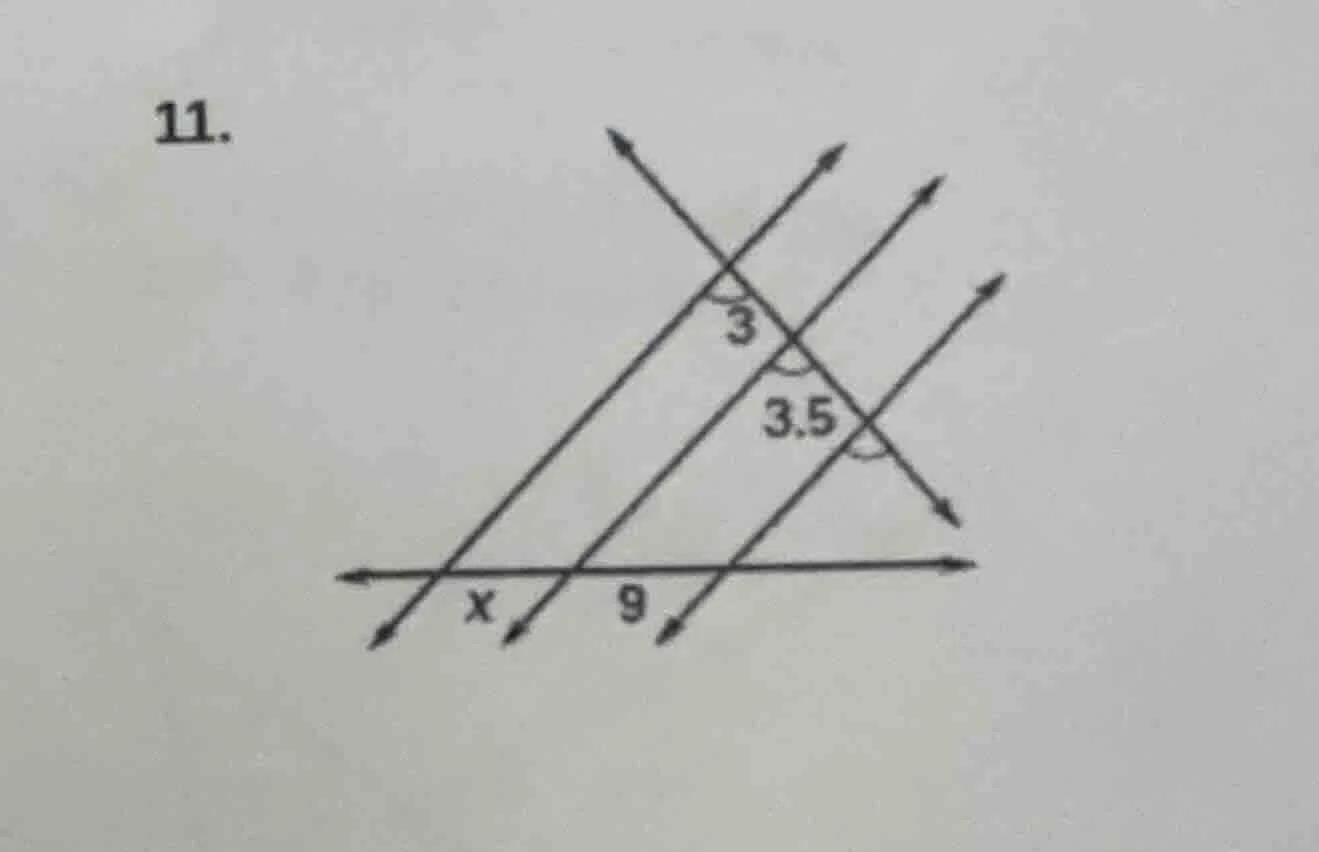 11. (image of a geometric figure with parallel lines, transversals, seg…
