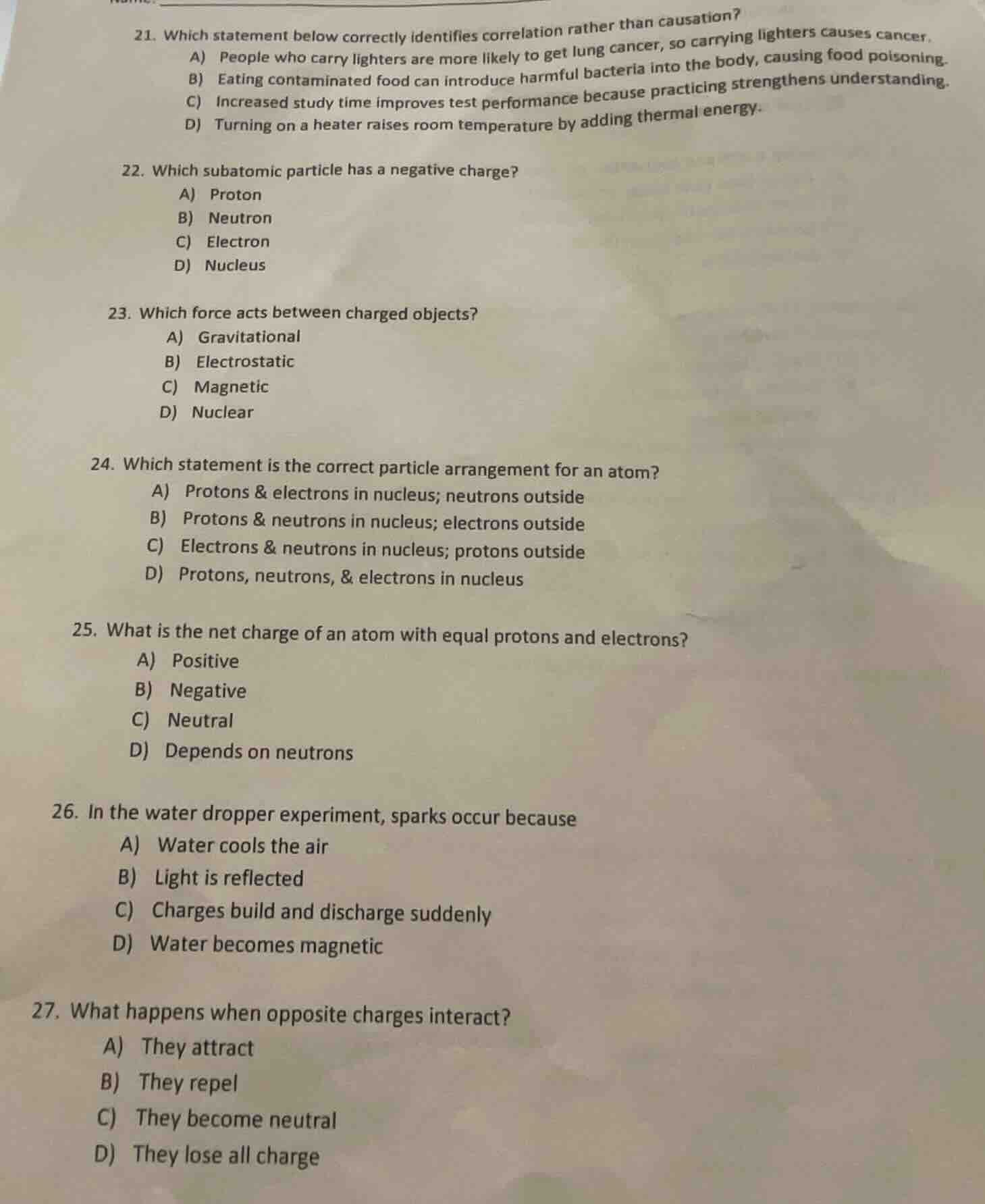 21. which statement below correctly identifies correlation rather than …