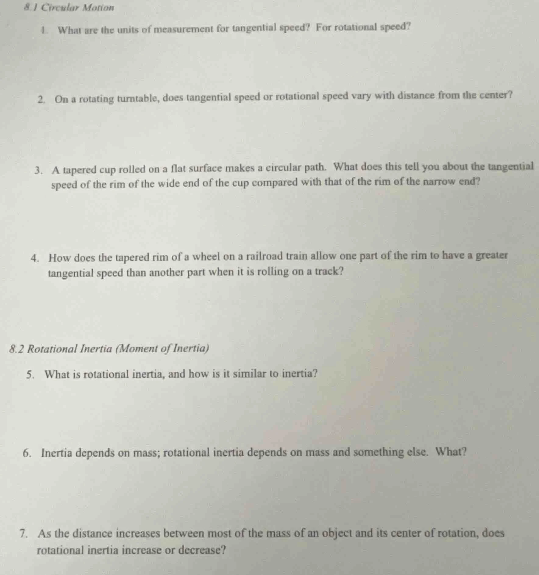 8.1 circular motion 1. what are the units of measurement for tangential…