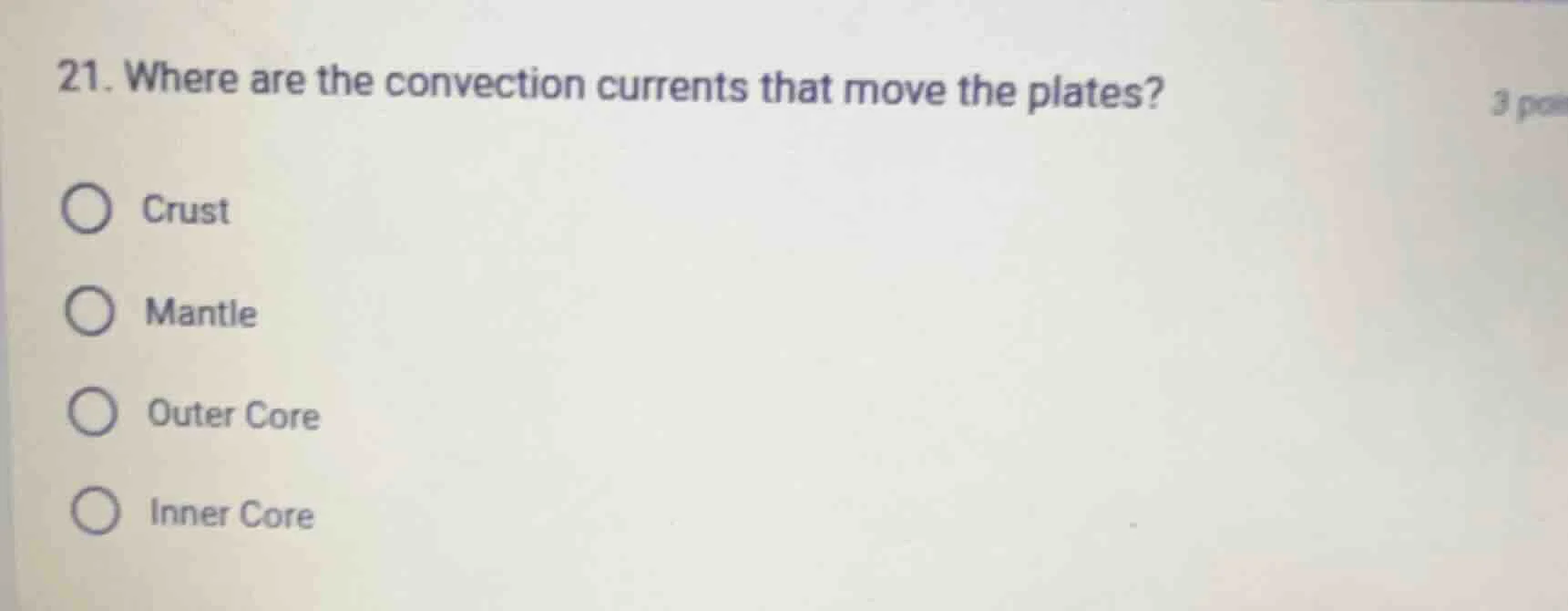 21. where are the convection currents that move the plates? crust mantl…
