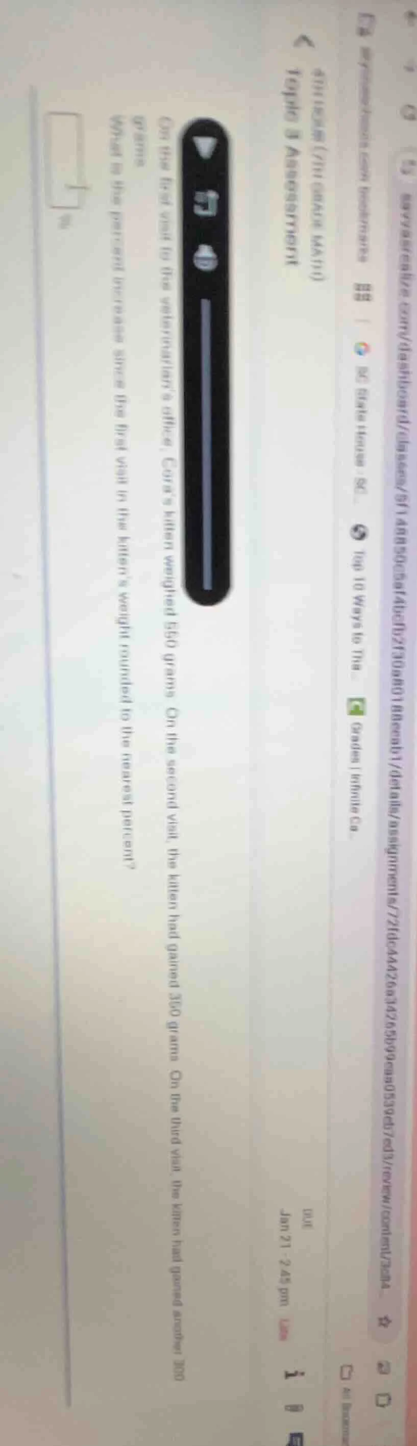 (3) on the first visit to the veterinarian’s office, cora’s kitten weig…