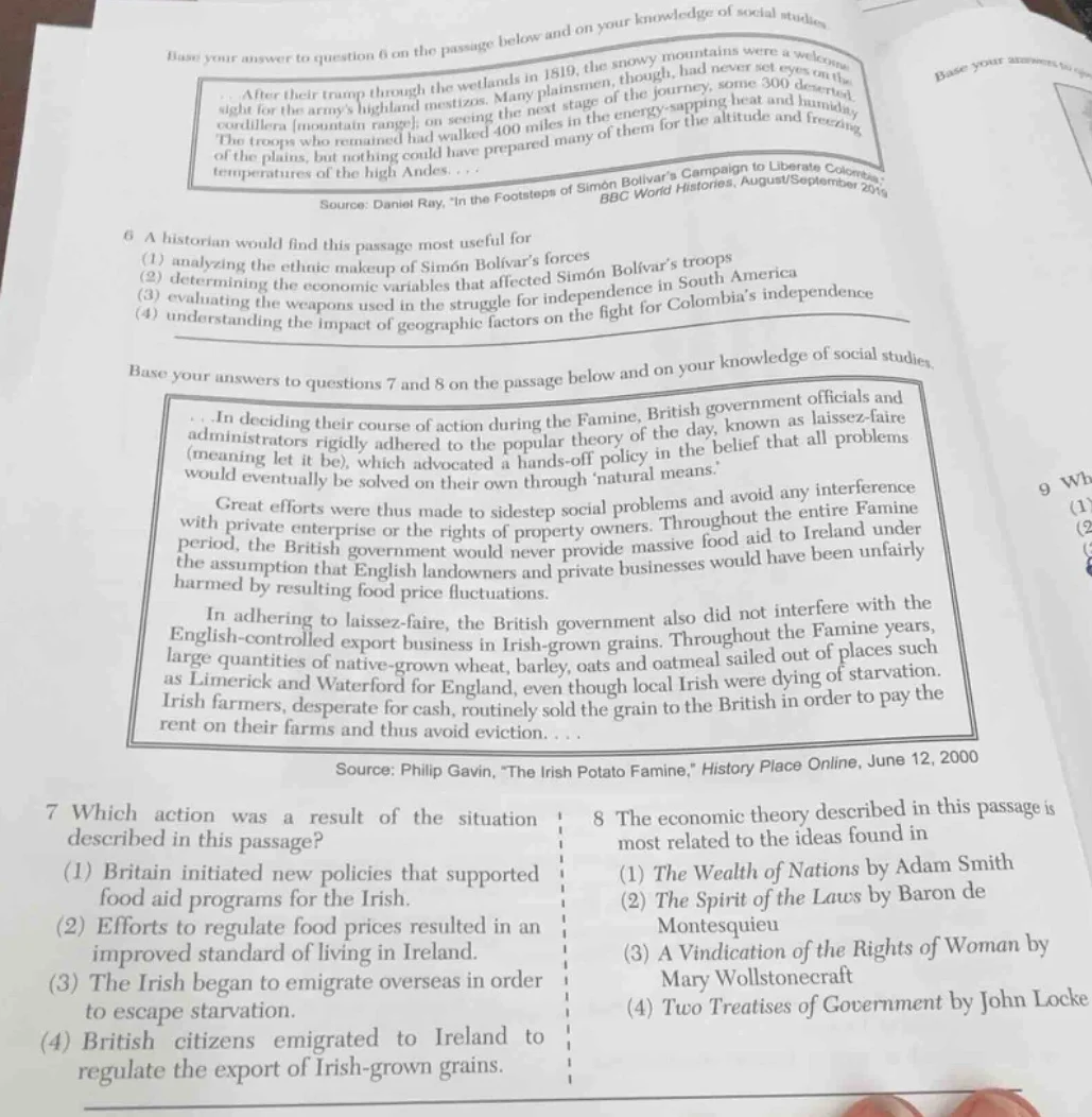 base your answer to question 6 on the passage below and on your knowled…