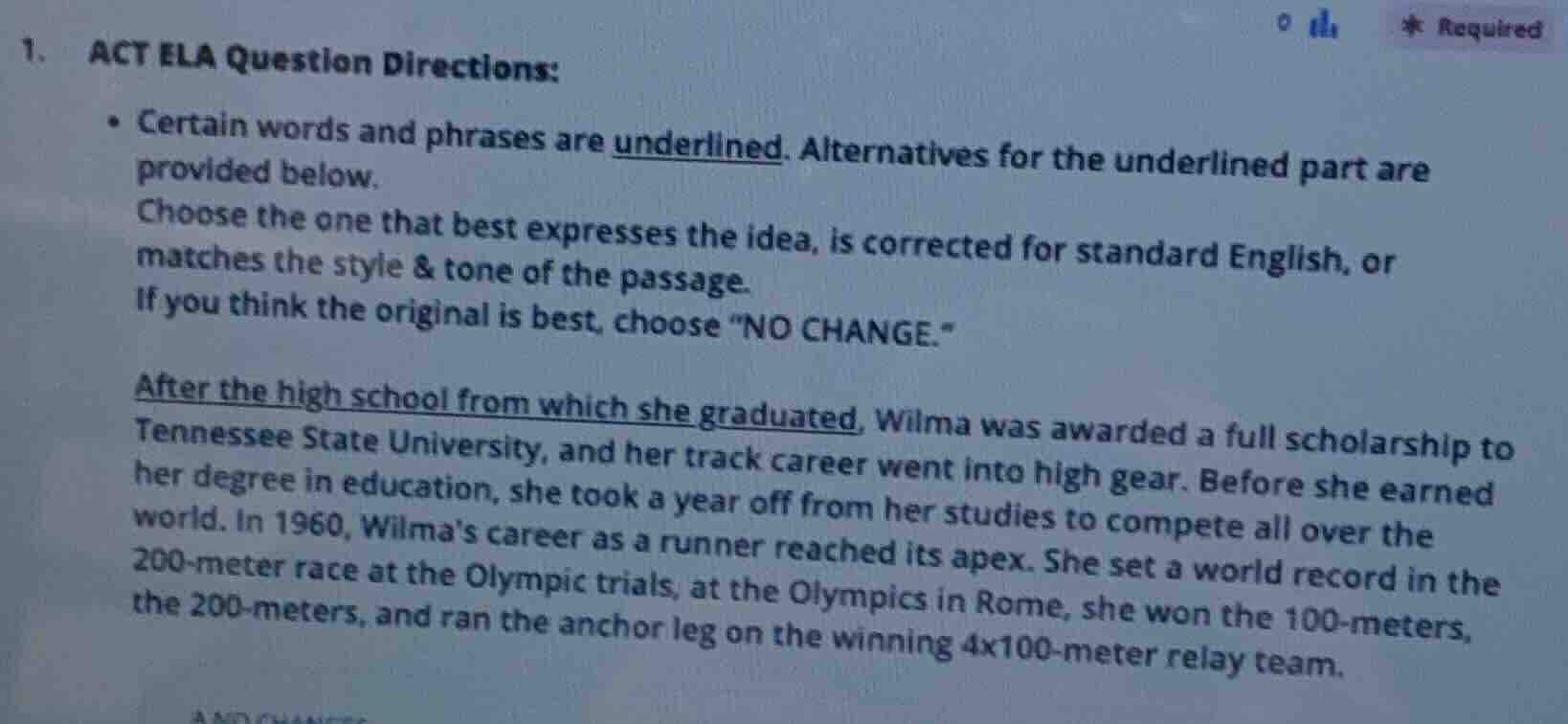 1. act ela question directions: • certain words and phrases are underli…