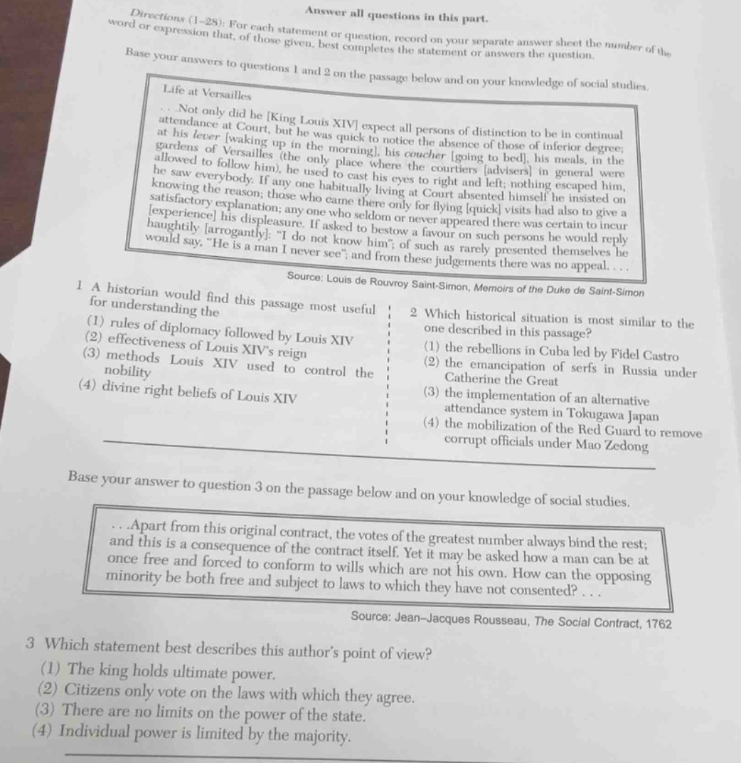 answer all questions in this part. directions (1–28): for each statemen…