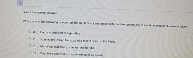 select the correct answer which one of the following people has the mos…