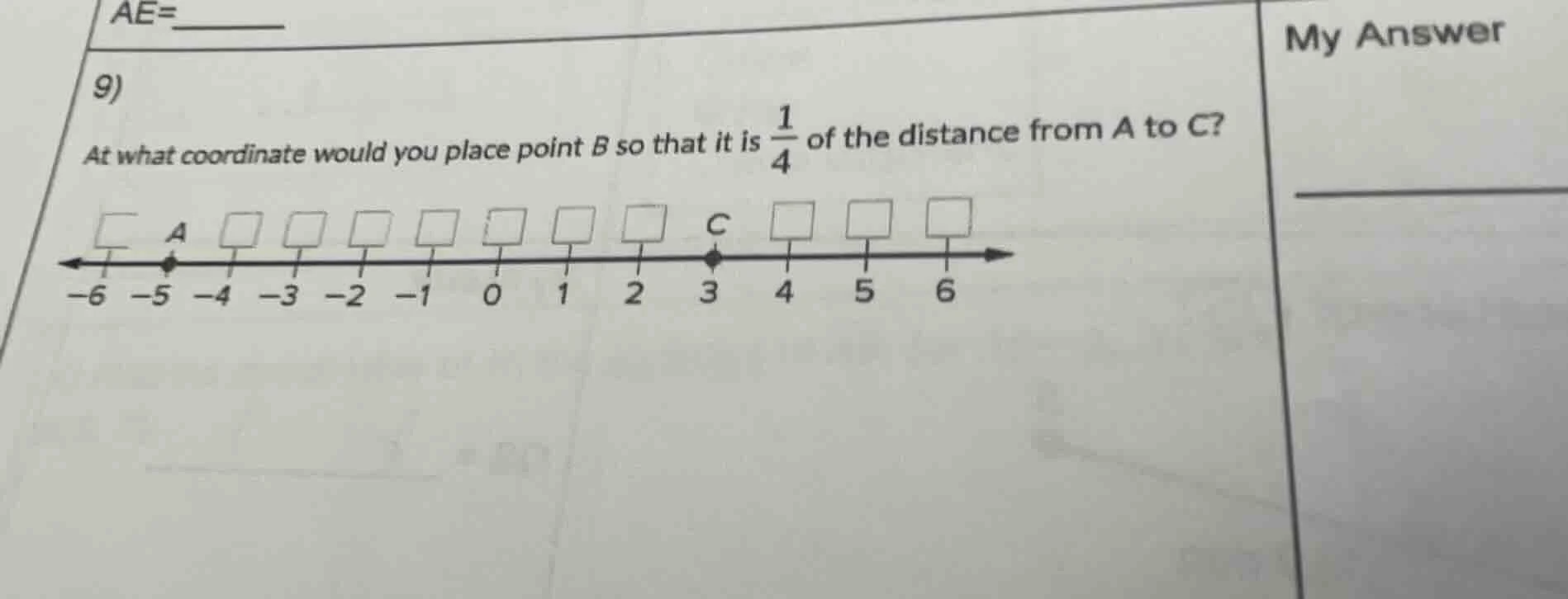 9) at what coordinate would you place point b so that it is \\(\\frac{1…