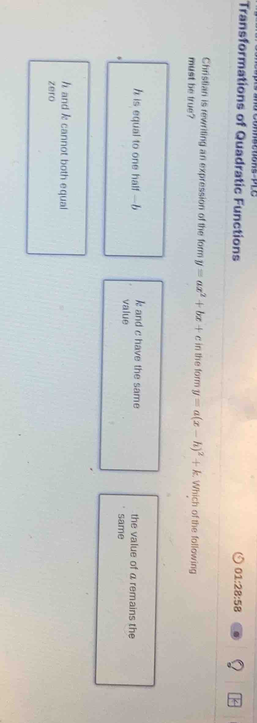 transformations of quadratic functions christian is rewriting an expres…