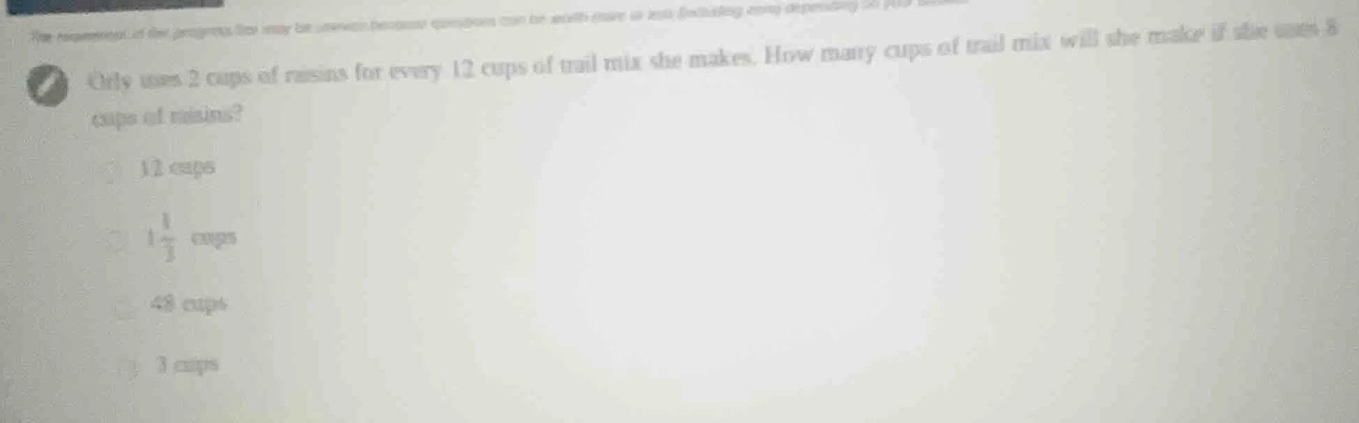 cilly uses 2 cups of raisins for every 12 cups of trail mix she makes. …