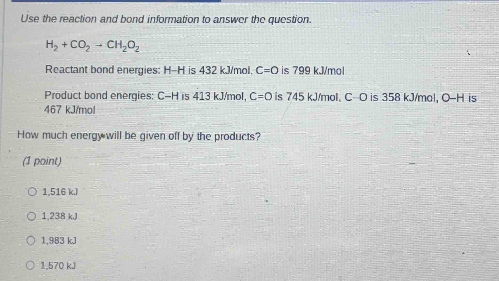use the reaction and bond information to answer the question. \\ce{h_{2…