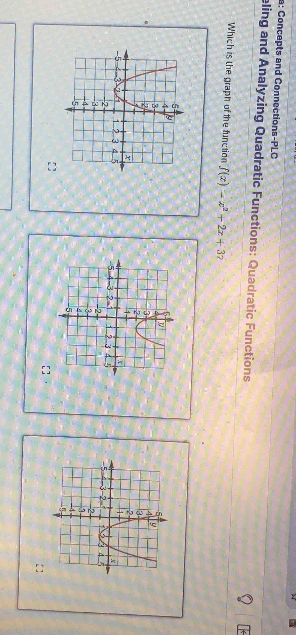 which is the graph of the function $f(x)=x^2 + 2x + 3$?