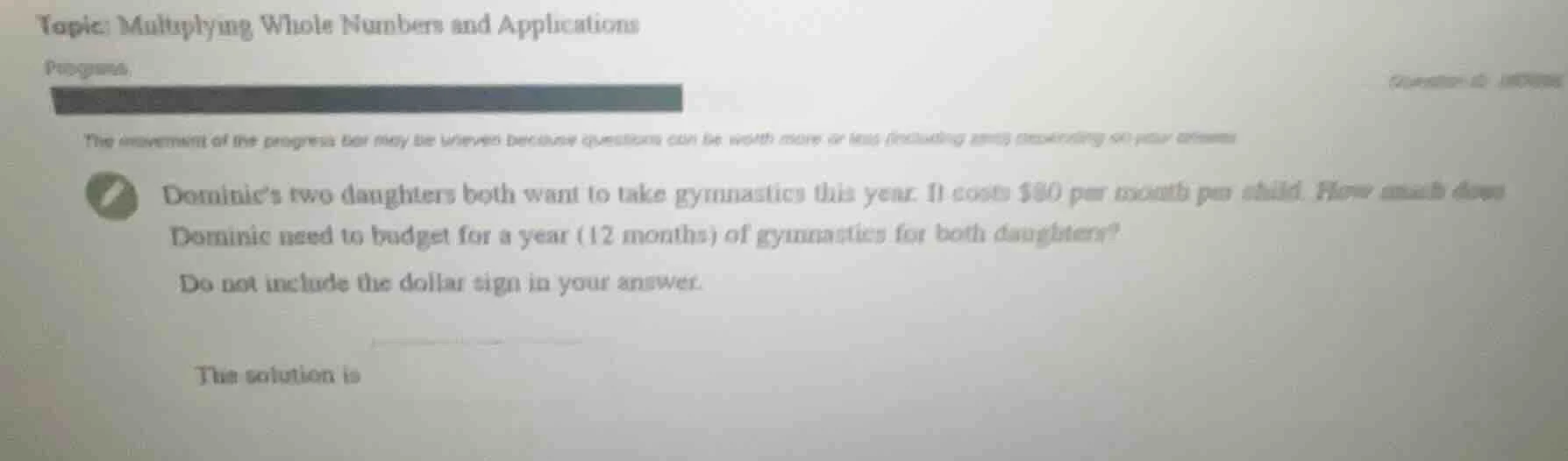 topic: multiplying whole numbers and applications progress: the movemen…