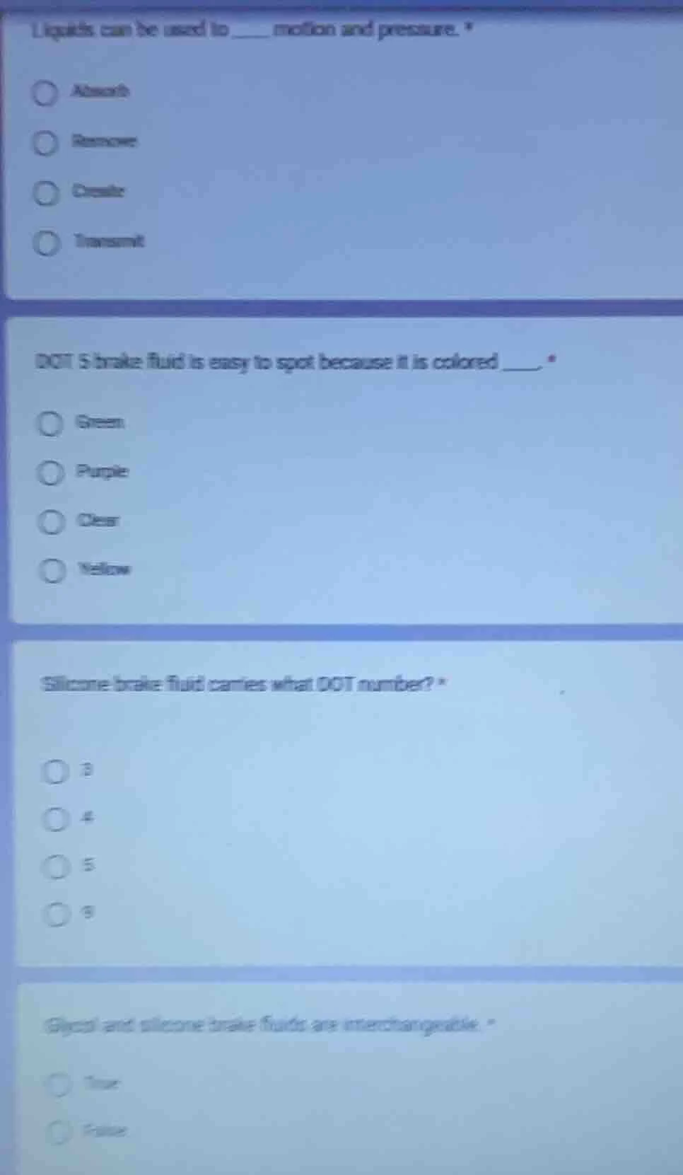 liquids can be used to ___ motion and pressure. * absorb remove create …