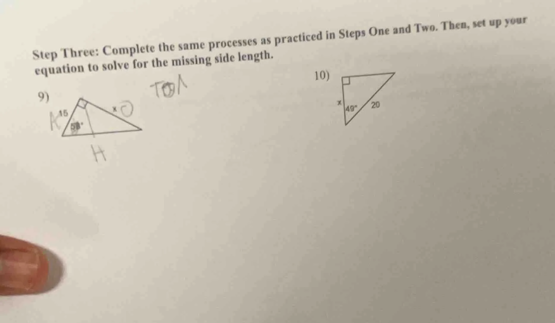 step three: complete the same processes as practiced in steps one and t…
