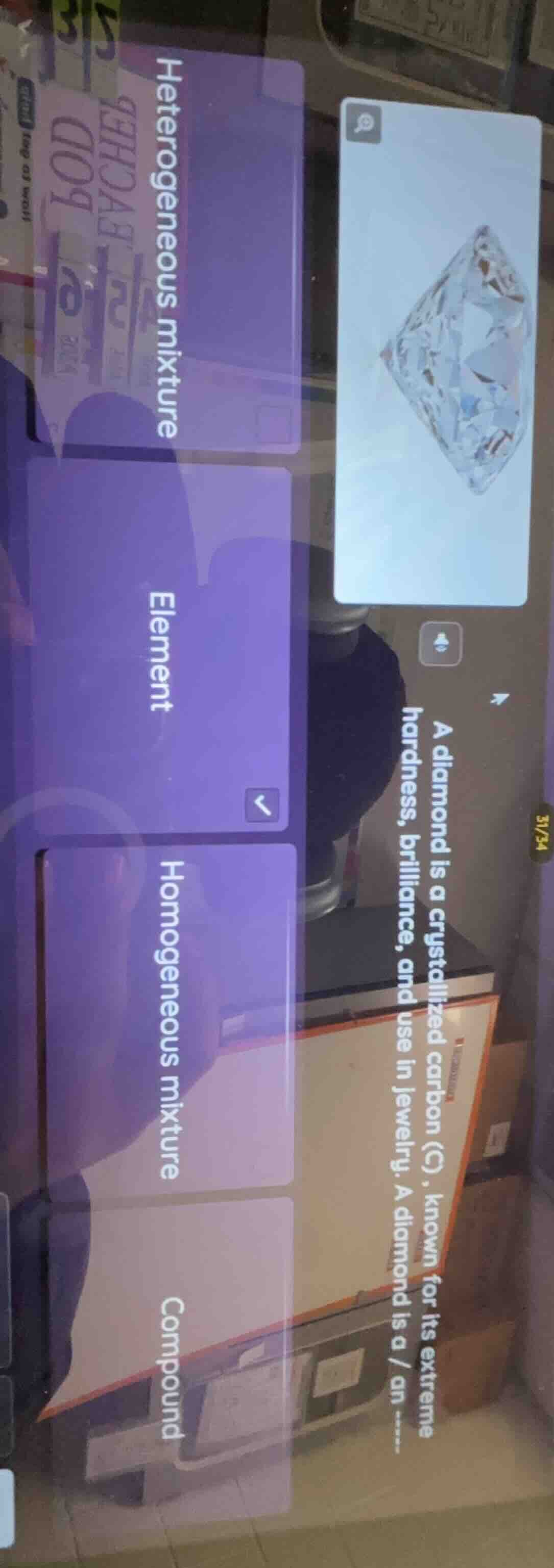 a diamond is a crystallized carbon (c), known for its extreme hardness,…