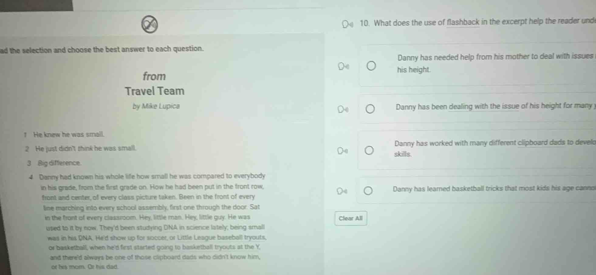 ad the selection and choose the best answer to each question. from trav…