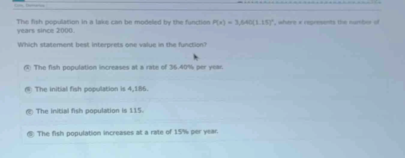 the fish population in a lake can be modeled by the function $p(x) = 3,…