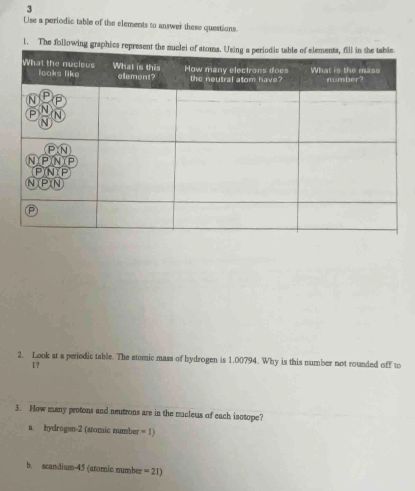 3 use a periodic table of the elements to answer these questions. 1. th…