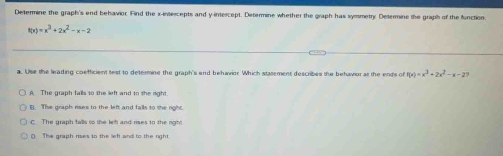 determine the graph’s end behavior. find the x-intercepts and y-interce…