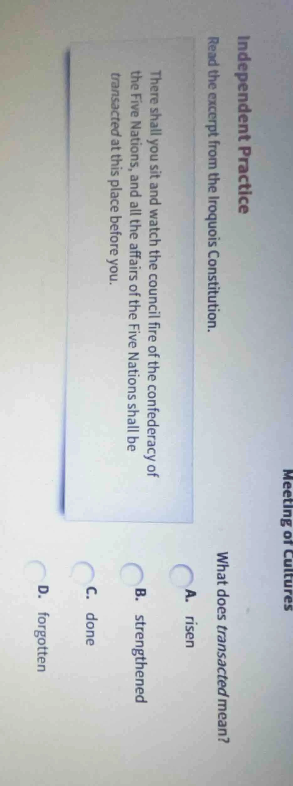 independent practice read the excerpt from the iroquois constitution. t…