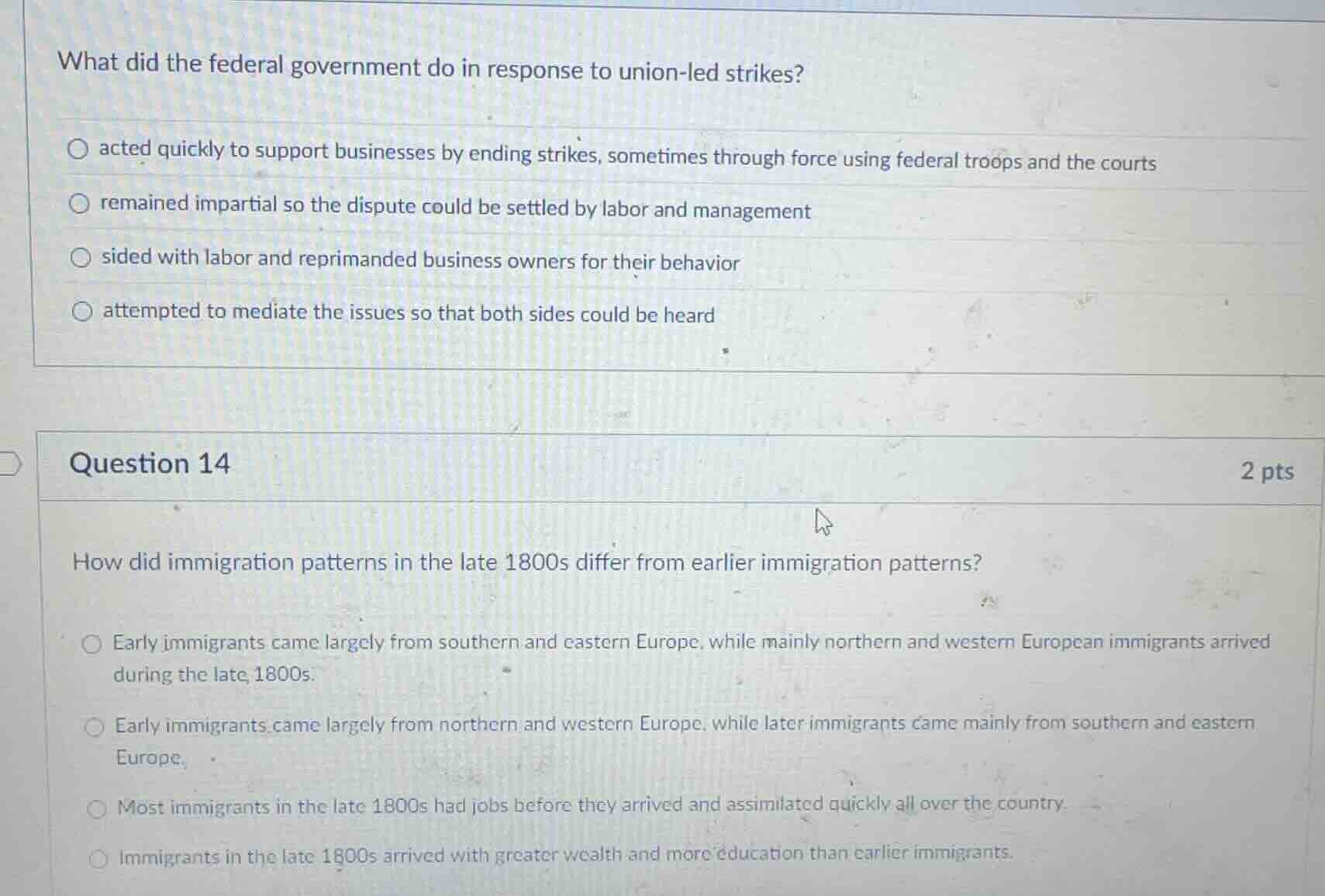 what did the federal government do in response to union - led strikes? …