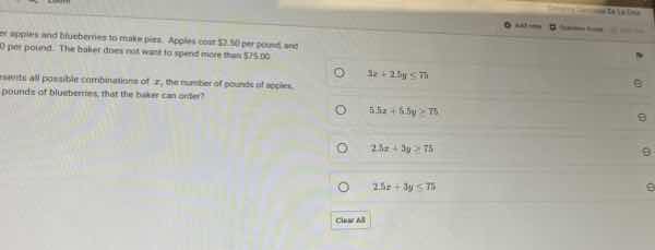 apples and blueberries to make pies. apples cost $2.40 per pound and (p…