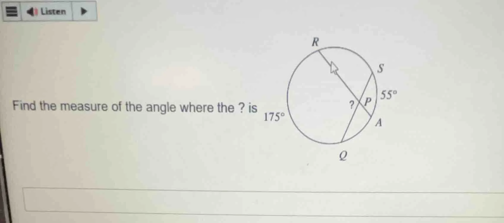 find the measure of the angle where the ? is