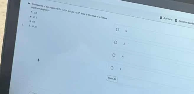 44. the measures of two remote interior angles of a triangle are (3x + …