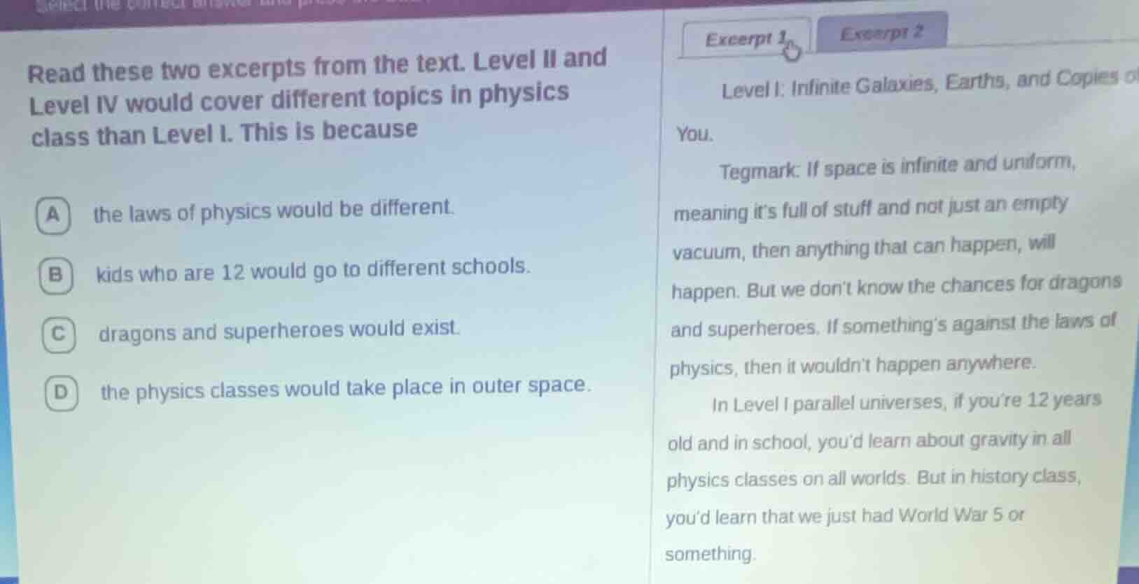 read these two excerpts from the text. level ii and level iv would cove…