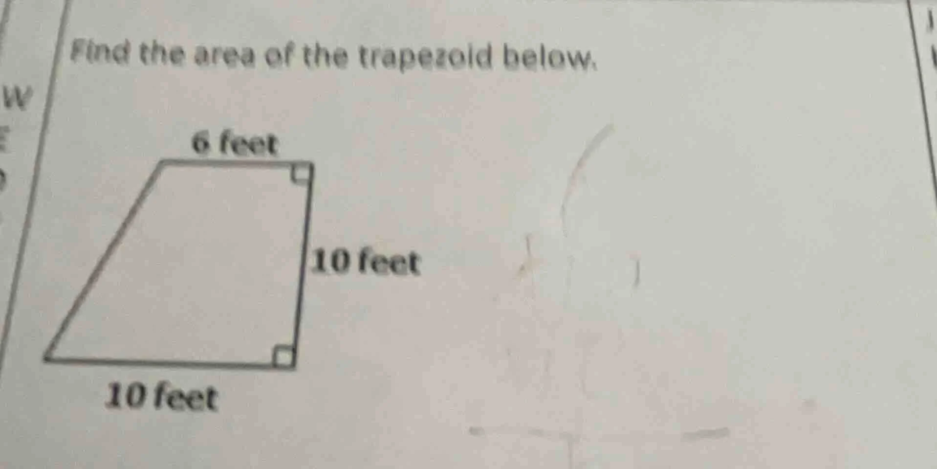 find the area of the trapezoid below.