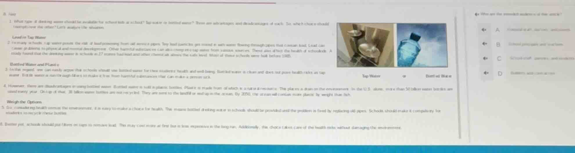 3. water 1 what type of drinking water should be available for school k…