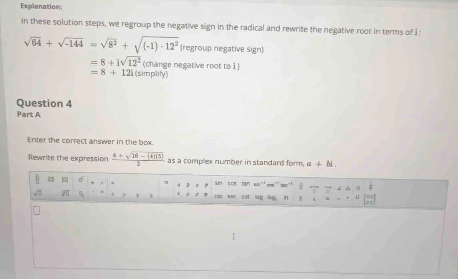 explanation: in these solution steps, we regroup the negative sign in t…