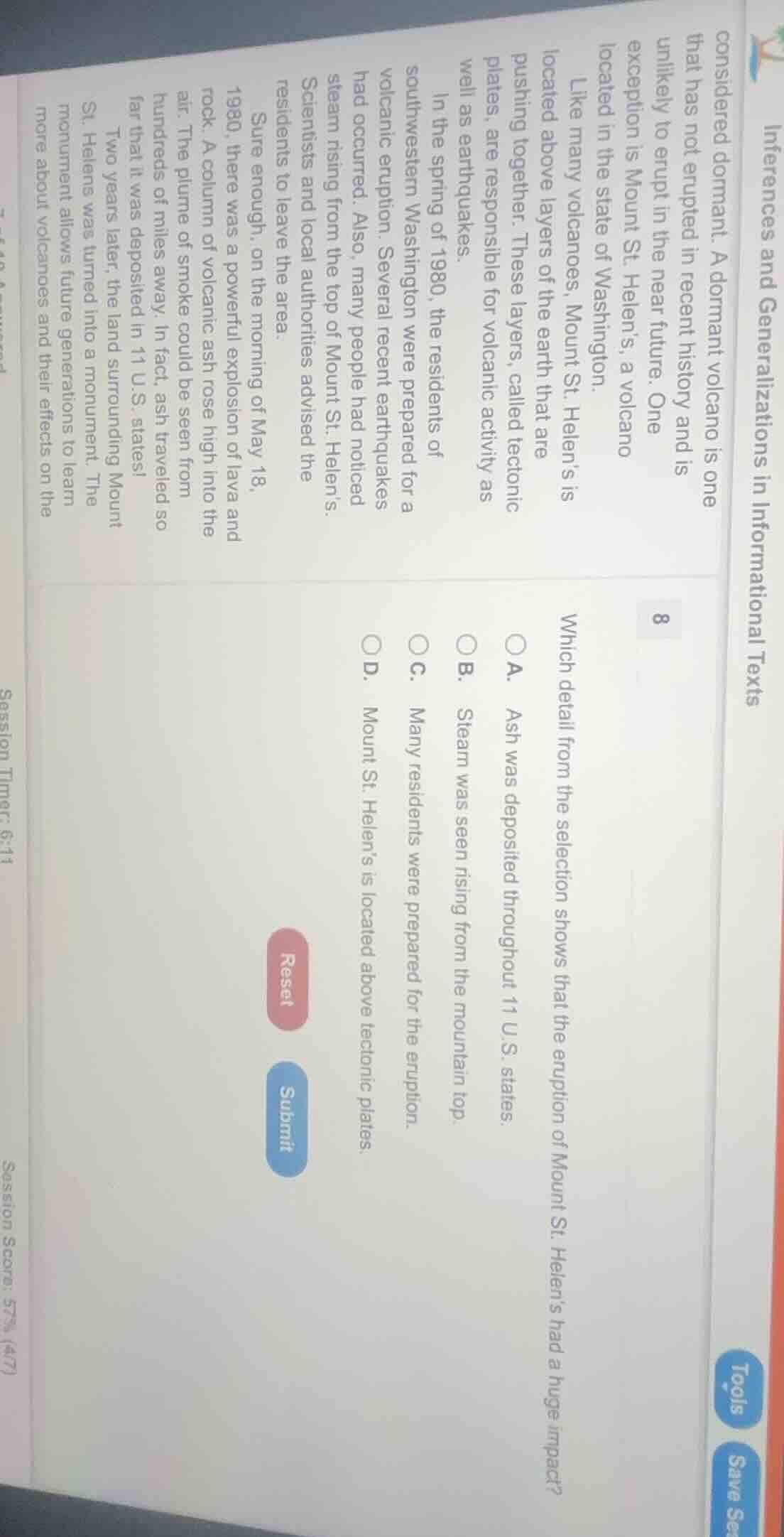 inferences and generalizations considered dormant. a dormant volcano is…