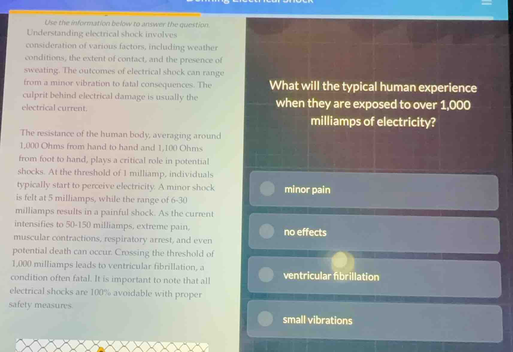 use the information below to answer the question. understanding electri…