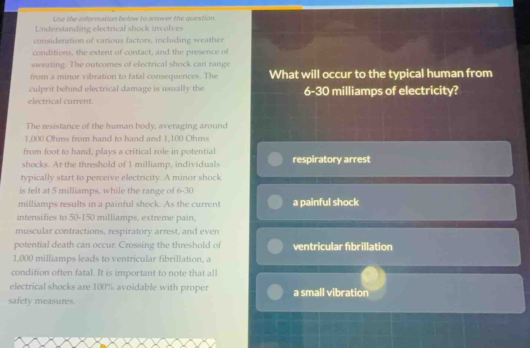 use the information below to answer the question. understanding electri…