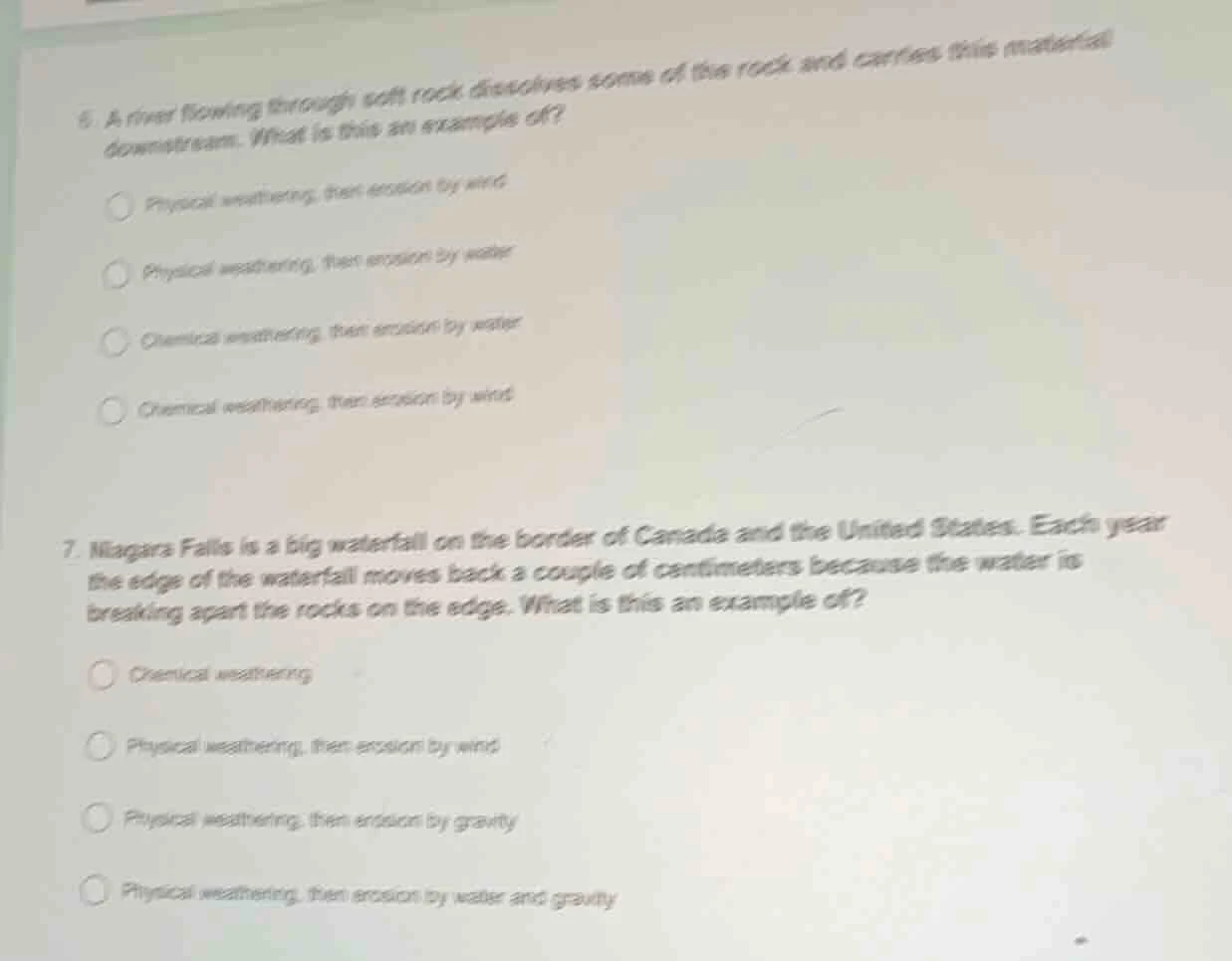 6. a river flowing through soft rock dissolves some of the rock and car…