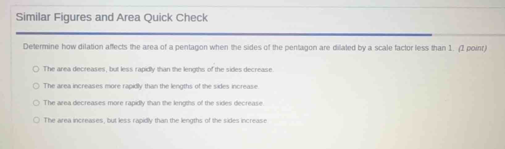 similar figures and area quick check determine how dilation affects the…
