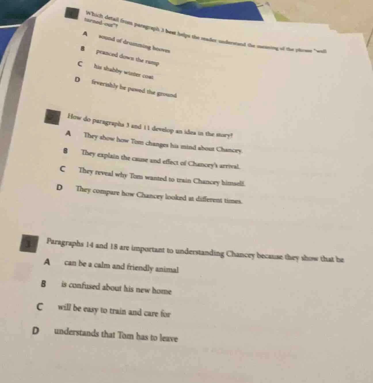 1 which detail from paragraph 3 best helps the reader understand the me…