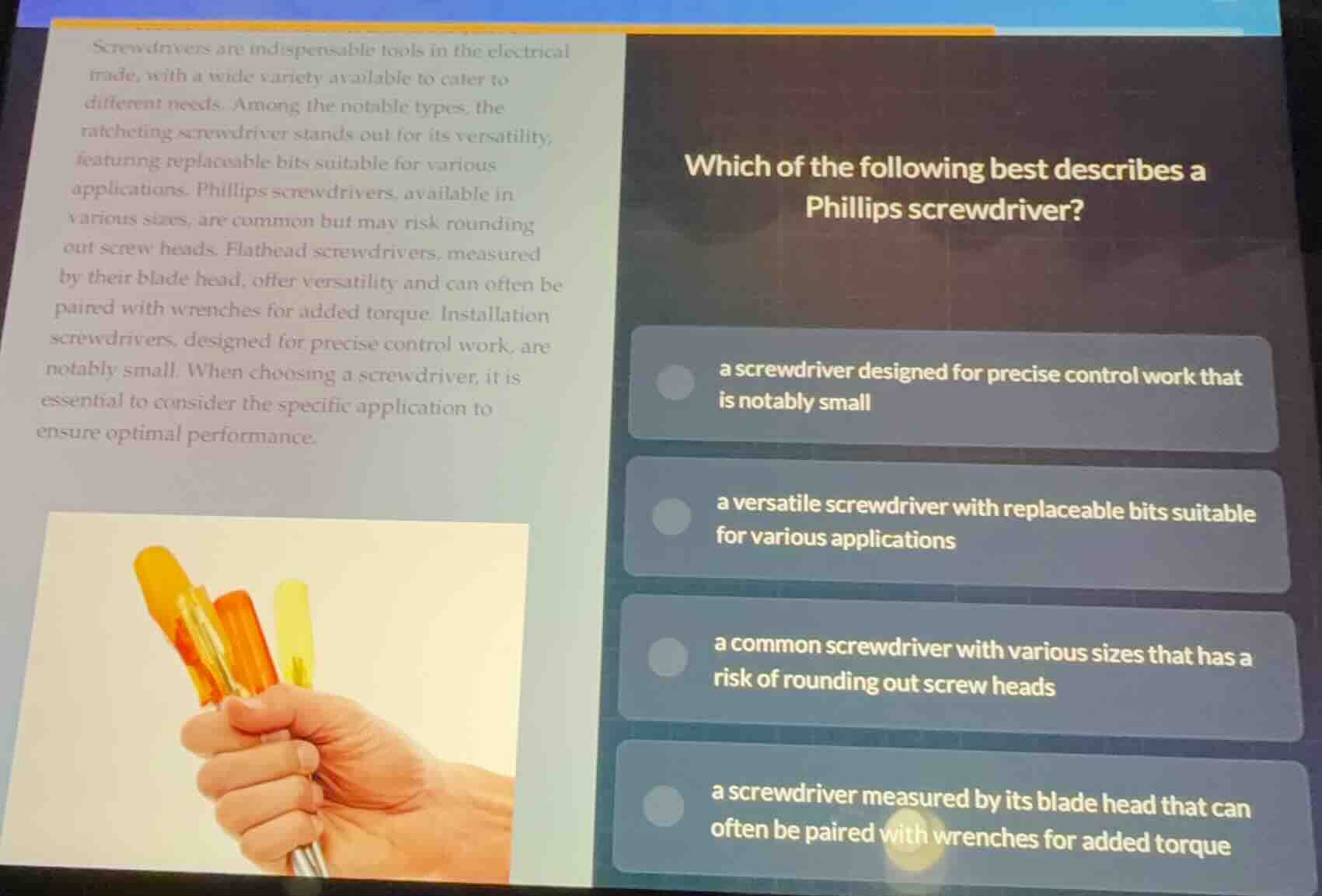 screwdrivers are indispensable tools in the electrical trade, with a wi…