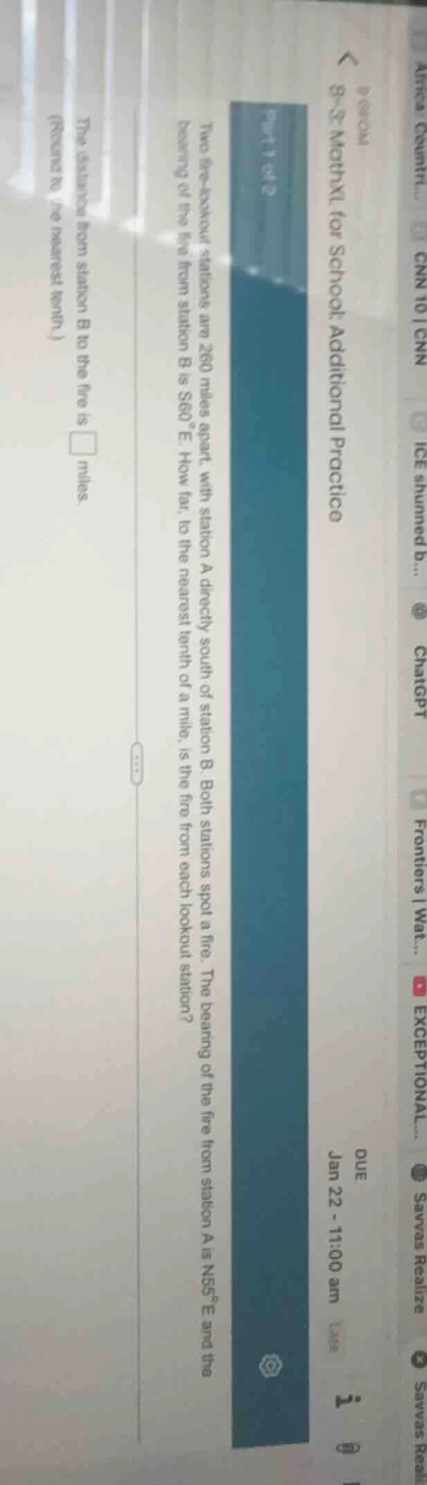 part 1 of 2 two fire - lookout stations are 260 miles apart, with stati…