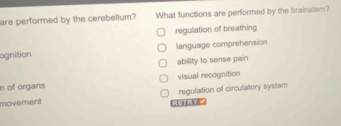 what functions are performed by the brainstem? regulation of breathing …
