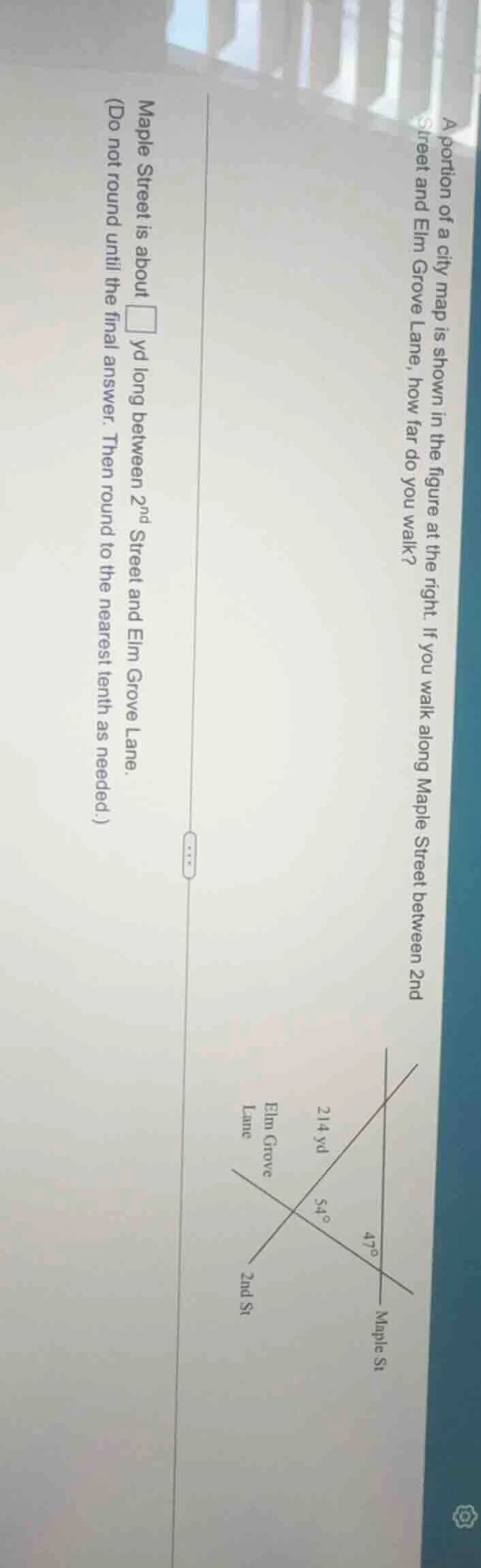 a portion of a city map is shown in the figure at the right. if you wal…