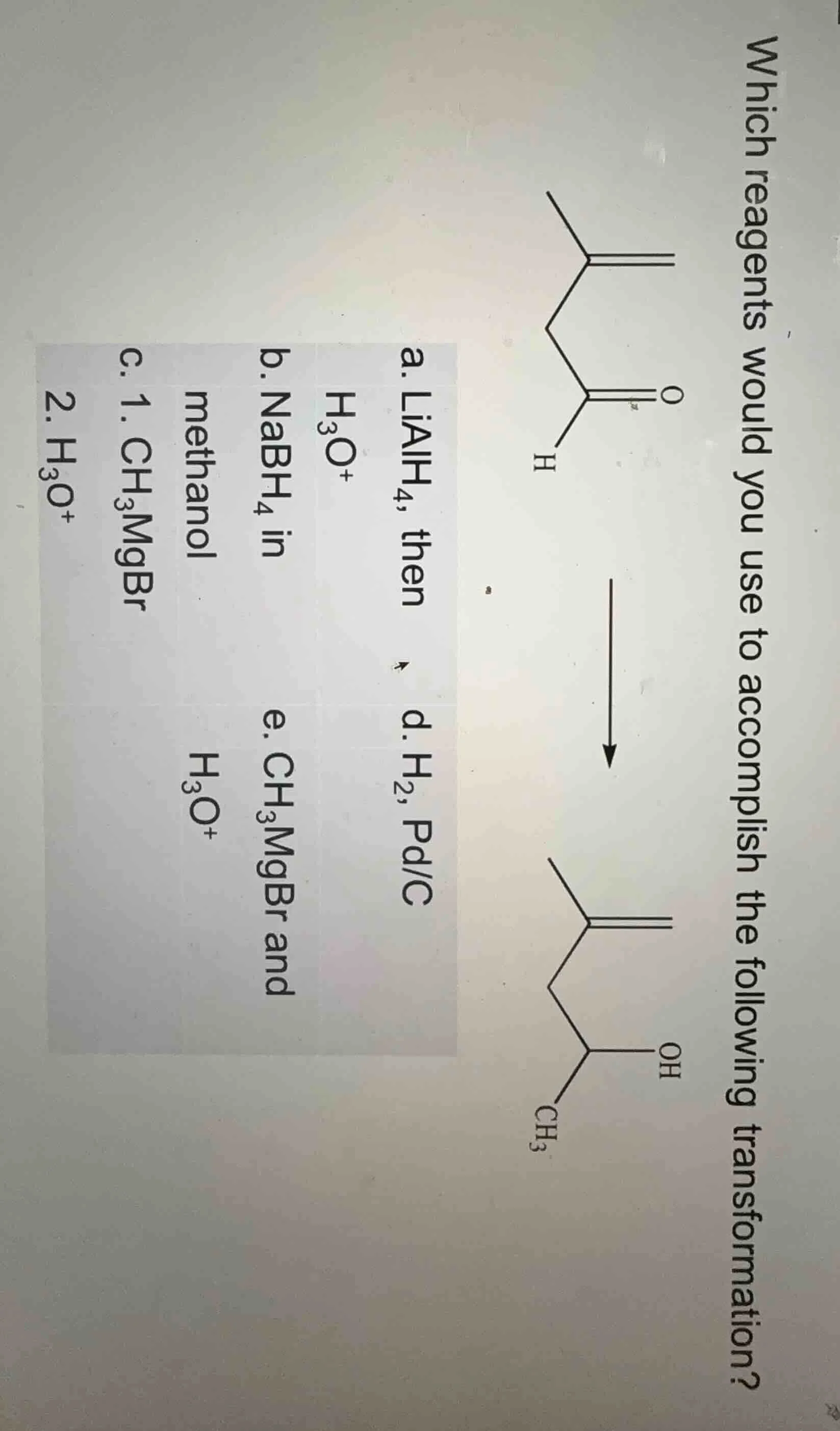 which reagents would you use to accomplish the following transformation…