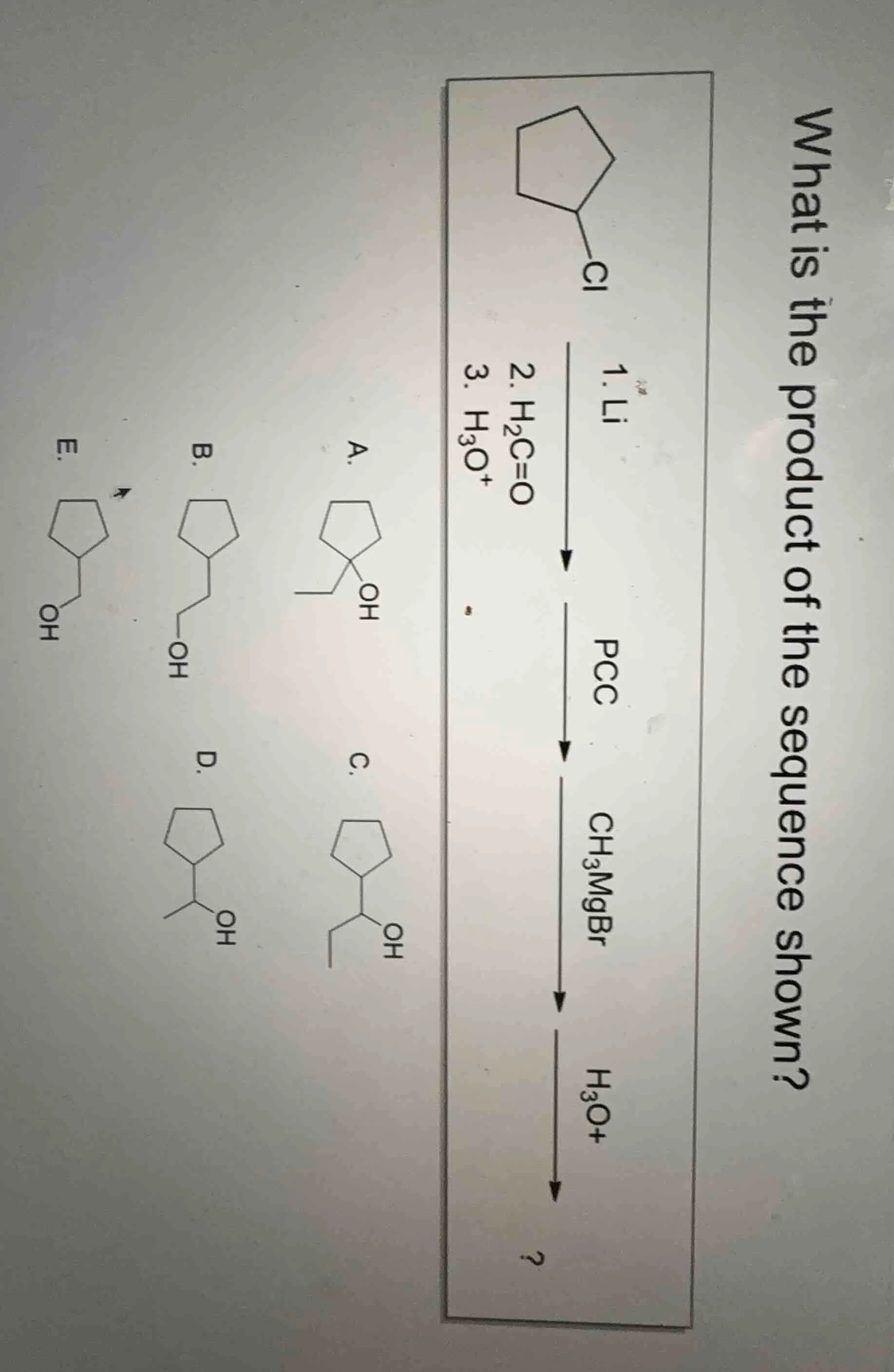 what is the product of the sequence shown? (chemical reaction sequence …