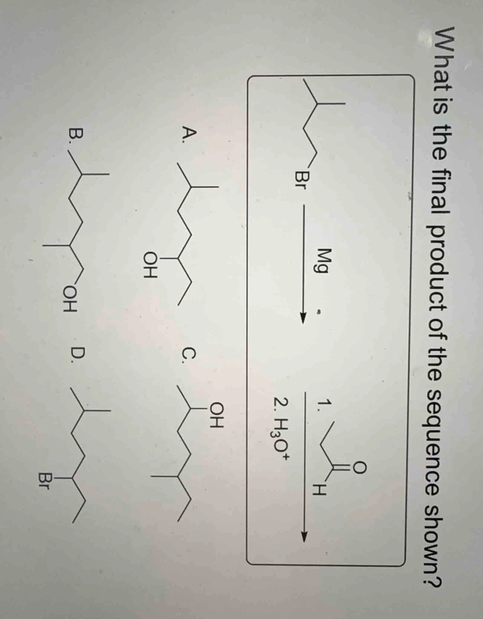 what is the final product of the sequence shown? chemical reaction and …