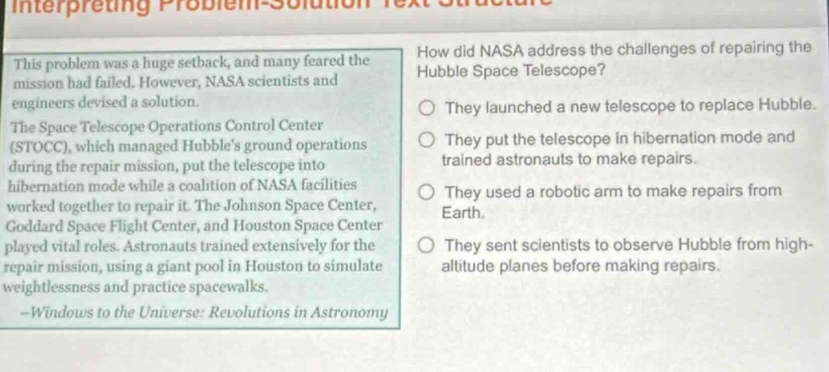 interpreting problem-solution text structure this problem was a huge se…