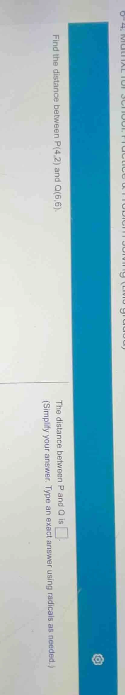 find the distance between p(4,2) and q(6,6). the distance between p and…