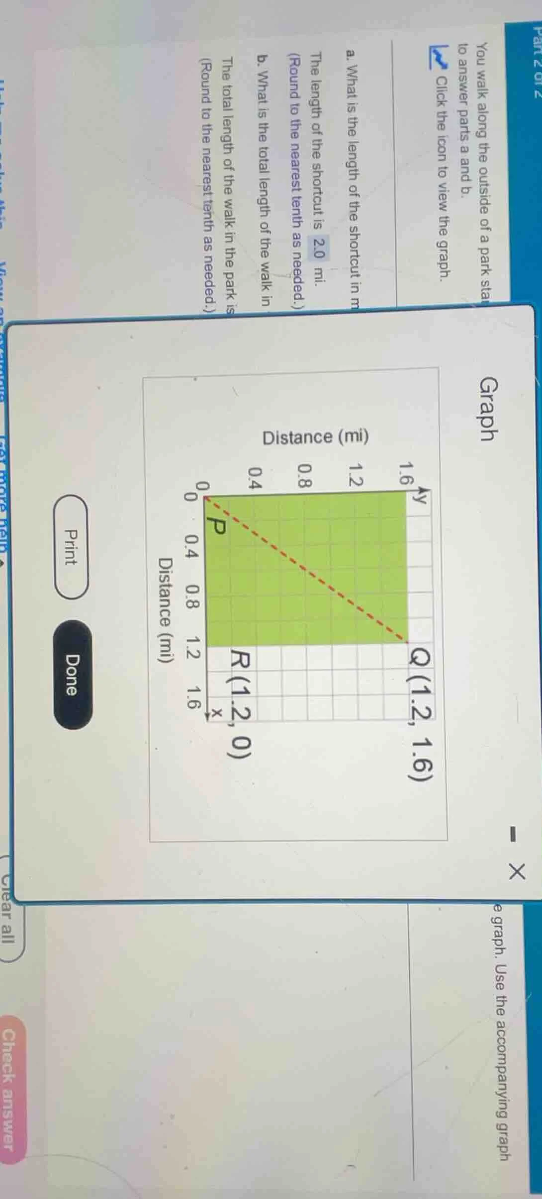 you walk along the outside of a park star to answer parts a and b. clic…