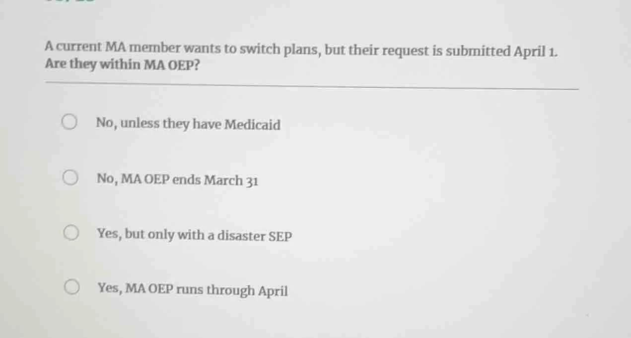 a current ma member wants to switch plans, but their request is submitt…