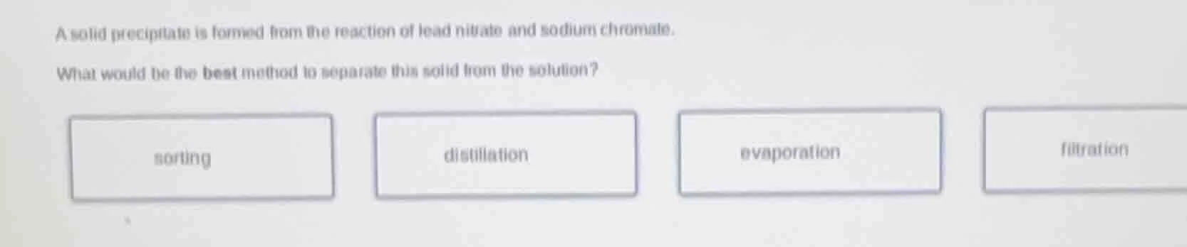 a solid precipitate is formed from the reaction of lead nitrate and sod…